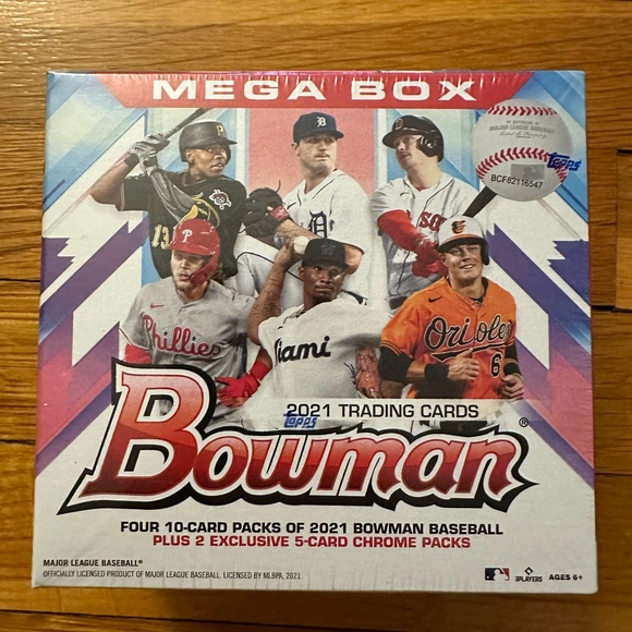 2021 Topps Bowman MLB Baseball Trading Cards Mega Box Brand New Factory Sealed - Picture 2 of 8